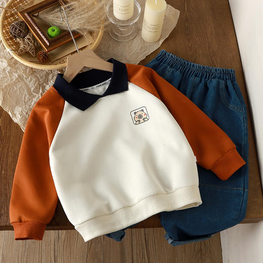 【开春福利🔥29.9/件】儿童多巴胺色卫裤男女童休闲裤子宽松翻领卫衣聚 商品图10