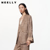 NEELLY纳俪商场同款春季新款暗纹印花新中式V领设计宽松外套女N25024W04563 商品缩略图0