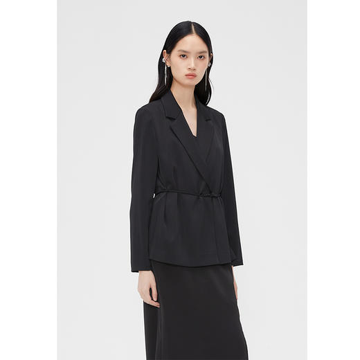 NEELLY纳俪商场同款春季新款复古国风盘扣西装外套女优雅系带上衣N25024W04558 商品图1