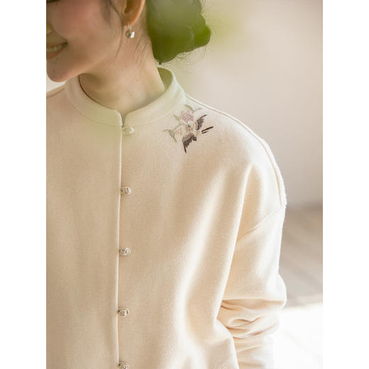 牧衣游原创 绒面棉刺绣短外套限量福利款 潮落【不支持会员折】 商品图3