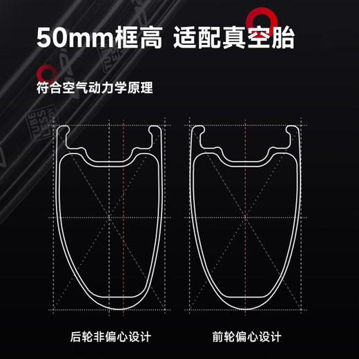 VSPRINT威士特碳纤维轮组协达辐条公路自行车T800碳刀碟刹轮组 商品图3