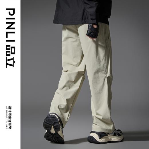 PINLI品立2025春季新款户外男装大口袋宽松长裤三防阔腿裤伞兵裤GD251117092 商品图2