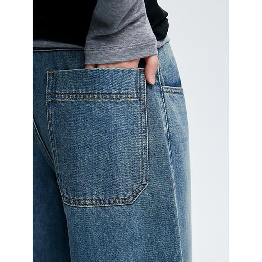 棉仓362619003-初棉香蕉哈伦九分哈伦牛仔裤全棉牛仔 商品图3