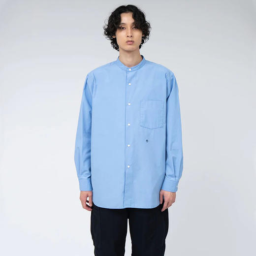 nanamica Band Collar Wind Shirt 男女中性款立领按扣长袖衬衫 商品图0