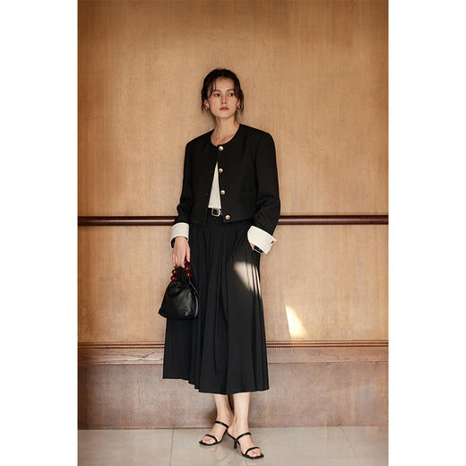 HeyDress圆领撞色袖头短外套 商品图1