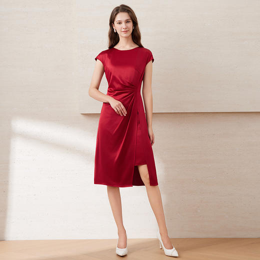 EITIE爱特爱夏季新款洋气气质高腰显瘦飞袖礼服连衣裙7777408 商品图8