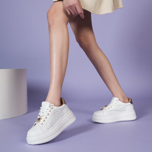 豪麟名鞋奥莱迪嘉女鞋时尚休闲鞋牛皮革DJJGA51WX013白色  原价1960元 商品图1