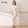 EITIE爱特爱夏季新款v领露背高腰显瘦气质纯色礼服连衣裙7777419 商品缩略图0