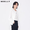 NEELLY纳俪商场同款春季新款纯棉长袖衬衫女设计感白色圆领衬衣N25024B04585 商品缩略图0
