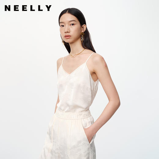 NEELLY纳俪商场同款春季新款吊带背心女内搭上衣新中式花纹设计N25024R04580 商品图0