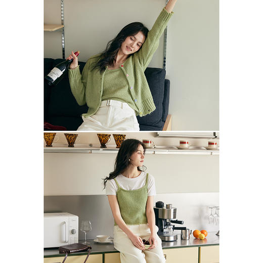 HeyDress彩虹扣针织两件套 商品图3