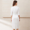 EITIE爱特爱春季新款方领气质优雅钉珠收腰显瘦礼服连衣裙7777413 商品缩略图4
