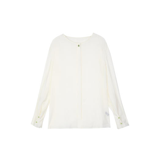 NEELLY纳俪商场同款春季新款莱赛尔长袖衬衫女纯色显瘦衬衣通勤N25024B04584 商品图3