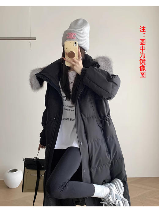 裁缝学苑AS416长款羽绒服纸样女装新款毛领连帽工装鹅绒服外套样板 商品图14