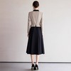 IWY/卡其色拼接高端气质撞色拼接设计感假两件连衣裙女正式场合西装裙Q1249 商品缩略图3