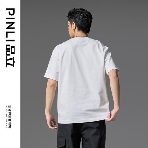 PINLI品立2025春季新款男装基础款打底衫宽松厚版重磅圆领短袖t恤GD251111013 商品图2