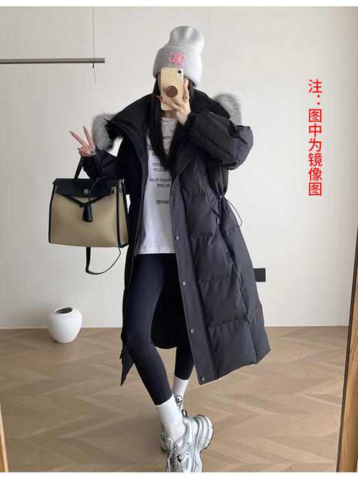 裁缝学苑AS416长款羽绒服纸样女装新款毛领连帽工装鹅绒服外套样板 商品图9