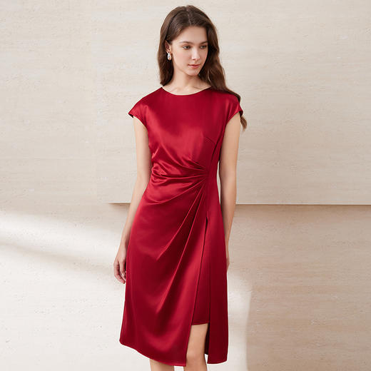 EITIE爱特爱夏季新款洋气气质高腰显瘦飞袖礼服连衣裙7777408 商品图6