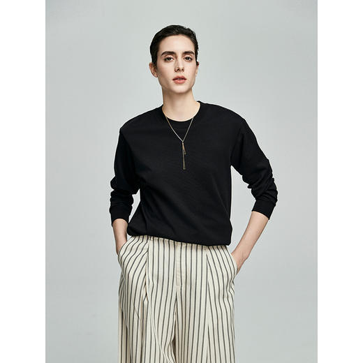 棉仓356601029-Coolmax大师系列克夫袖男友风卫衣式T 商品图1