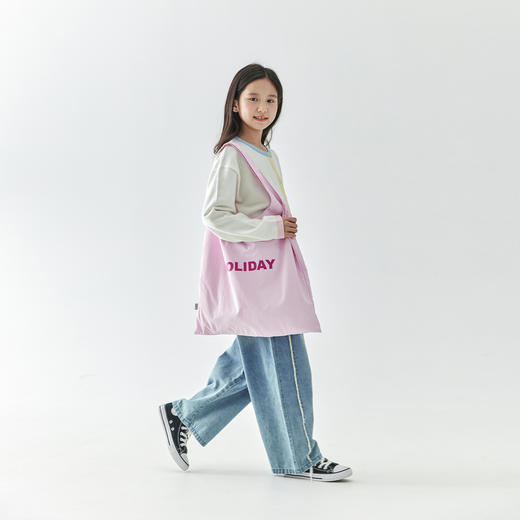 棵初2025年新款小清新百搭单肩手拎包大容量字母印花尼龙布包 商品图2