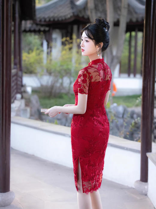 新中式改良国风旗袍，时尚刺绣中长款连衣裙MLS-6952 商品图3
