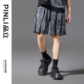 PINLI品立2025春夏新款男士宽松休闲直筒短裤沙滩裤潮B252117016