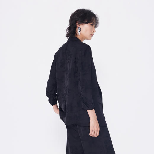 NEELLY纳俪商场同款春季新款新中式花纹外套女宽松长袖西装外套N25024W04579 商品图1