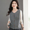 CC-5-6306春秋季新款叠穿大方百搭设计感针织马甲单排扣休闲上衣外穿 商品缩略图2