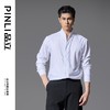 PINLI品立2025秋季新款新中式立领长袖衬衫男设计感休闲免烫衬衣GD251113017 商品缩略图0