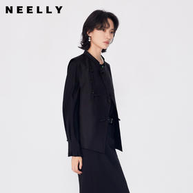 NEELLY纳俪商场同款春季新款设计感新中式小立领无袖上衣马甲女N25024D04570