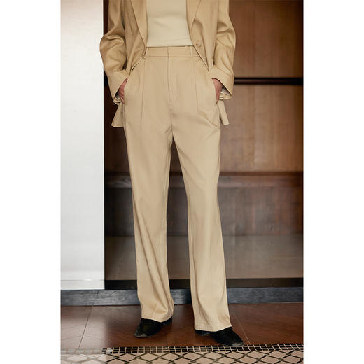 HeyDress双褶裥休闲直筒裤 商品图3