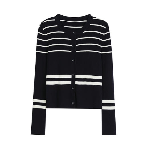 NEELLY纳俪商场同款春新款条纹针织吊带开衫两件套女舒适简约上衣N25022A01069 商品图3