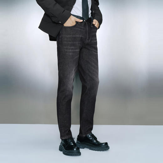 GXG男装 复合羽绒纤维保暖舒适绣花直筒牛仔长裤  冬季热卖牛仔裤 商品图2