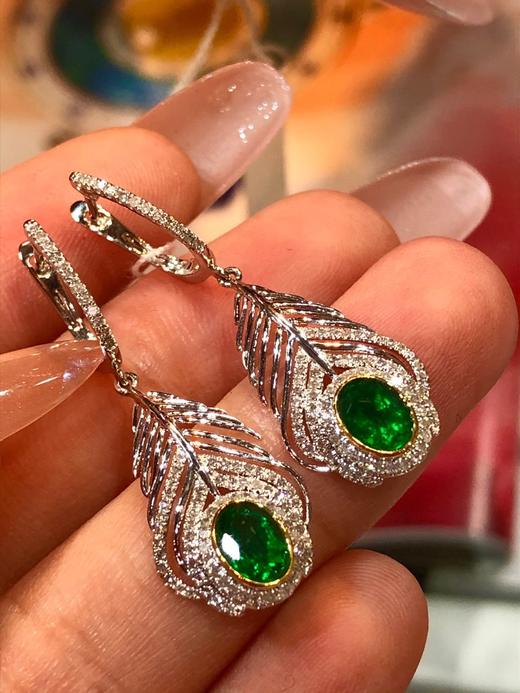 1.2ct刻面祖母绿耳坠 商品图4