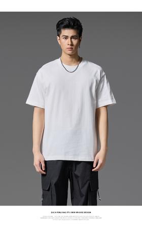 PINLI品立2025春季新款男装基础款打底衫宽松厚版重磅圆领短袖t恤GD251111013