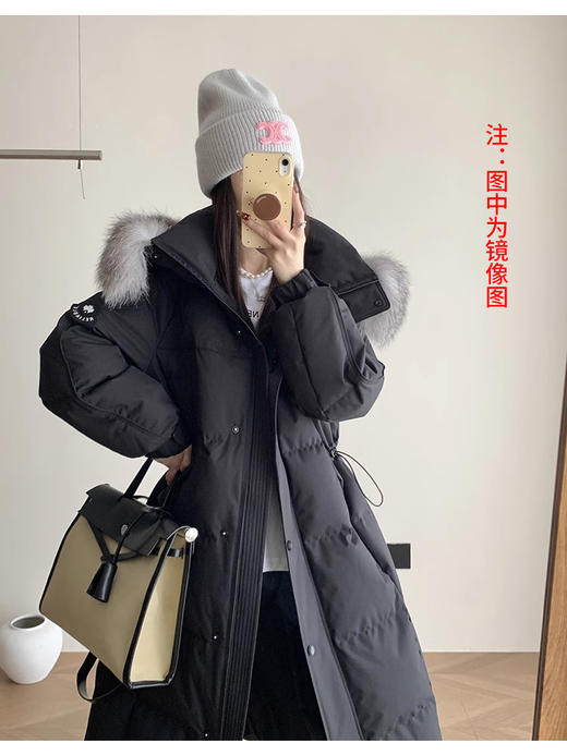 裁缝学苑AS416长款羽绒服纸样女装新款毛领连帽工装鹅绒服外套样板 商品图13