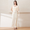 EITIE爱特爱夏季新款v领露背高腰显瘦气质纯色礼服连衣裙7777419 商品缩略图1