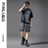 PINLI品立2025春夏新款晕染印花宽松T恤男士国潮休闲拼接短袖上衣B252111006 商品缩略图1