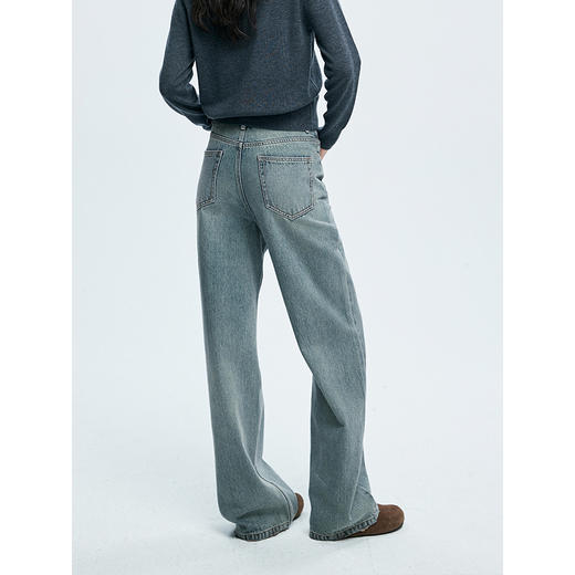 棉仓362619005-理想牛仔，高腰直筒复古丹宁，拖地裤神裤 商品图4