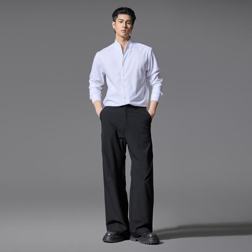 PINLI品立2025秋季新款新中式立领长袖衬衫男设计感休闲免烫衬衣GD251113017 商品图1