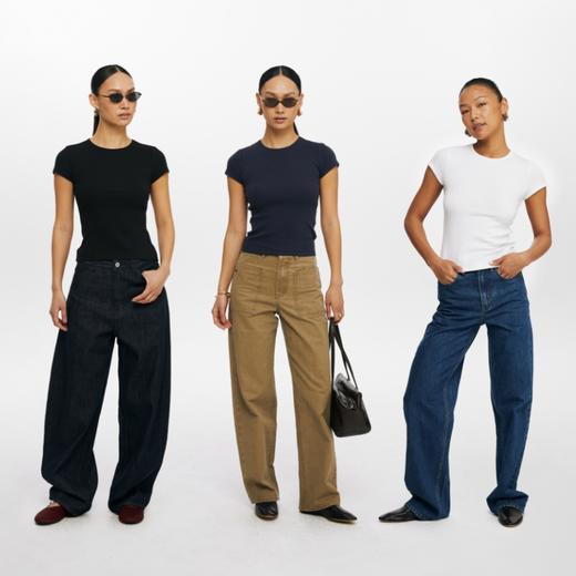 oneup坑条弹力短袖T恤 商品图4