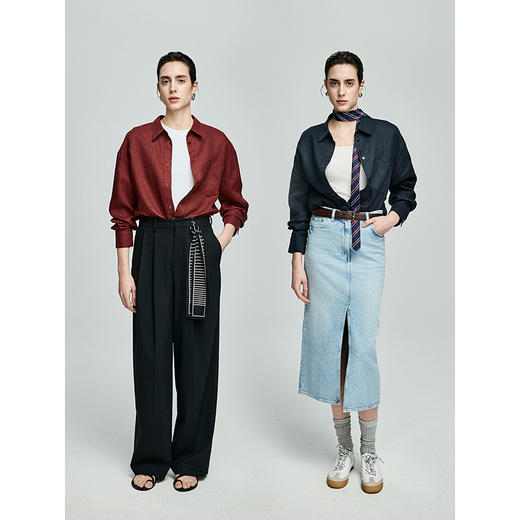 棉仓362604012-初棉亚麻口袋衬衫 商品图4