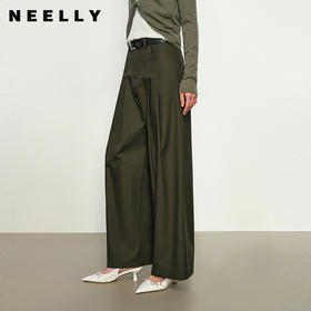NEELLY纳俪商场同款春季新款宽松直筒阔腿裤女丹宁显瘦长裤N25022H01095
