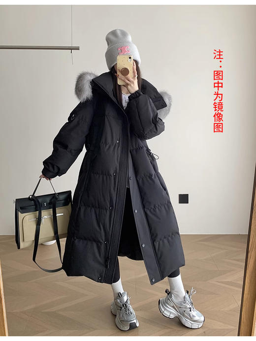 裁缝学苑AS416长款羽绒服纸样女装新款毛领连帽工装鹅绒服外套样板 商品图12