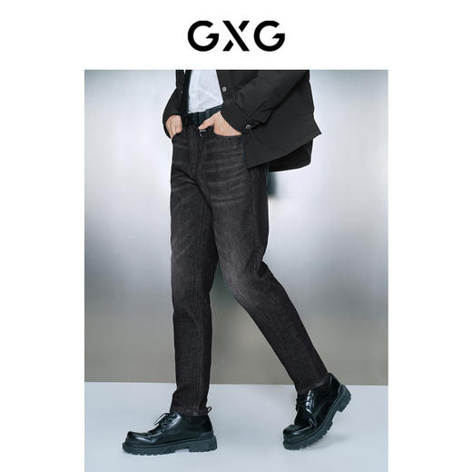 GXG男装 复合羽绒纤维保暖舒适绣花直筒牛仔长裤  冬季热卖牛仔裤 商品图3