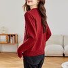 CC-27-2509好看红色毛衣开衫女2025新款春秋薄款针织衫内搭可外穿针织外套女 商品缩略图3