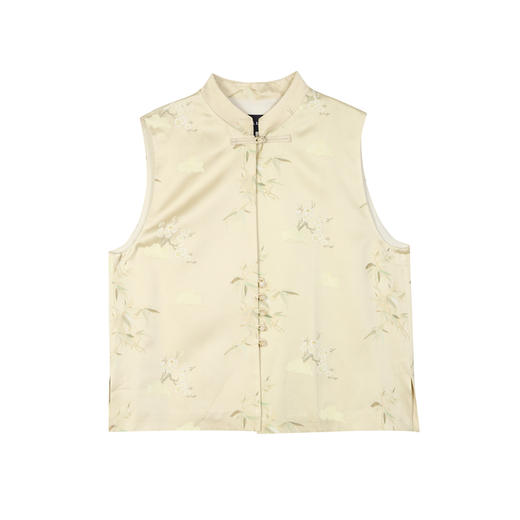 NEELLY纳俪商场同款春季新款新中式无袖马甲女小立领竹子印花上衣N25024D04582 商品图3