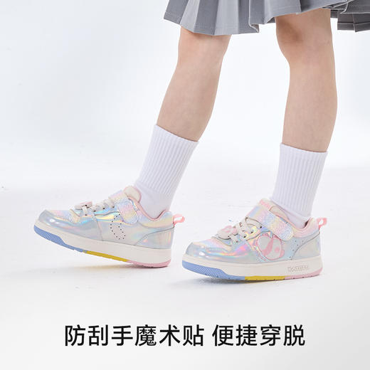 卡特兔女童板鞋2025春季新品粉色高帮滑板鞋防滑耐磨户外跑步鞋 商品图3