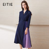 EITIE爱特爱冬季新品高腰修身立体西装拼接优雅连衣裙6507255 商品缩略图0