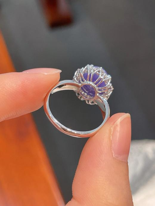 紫罗兰蛋面翡翠戒指 商品图2